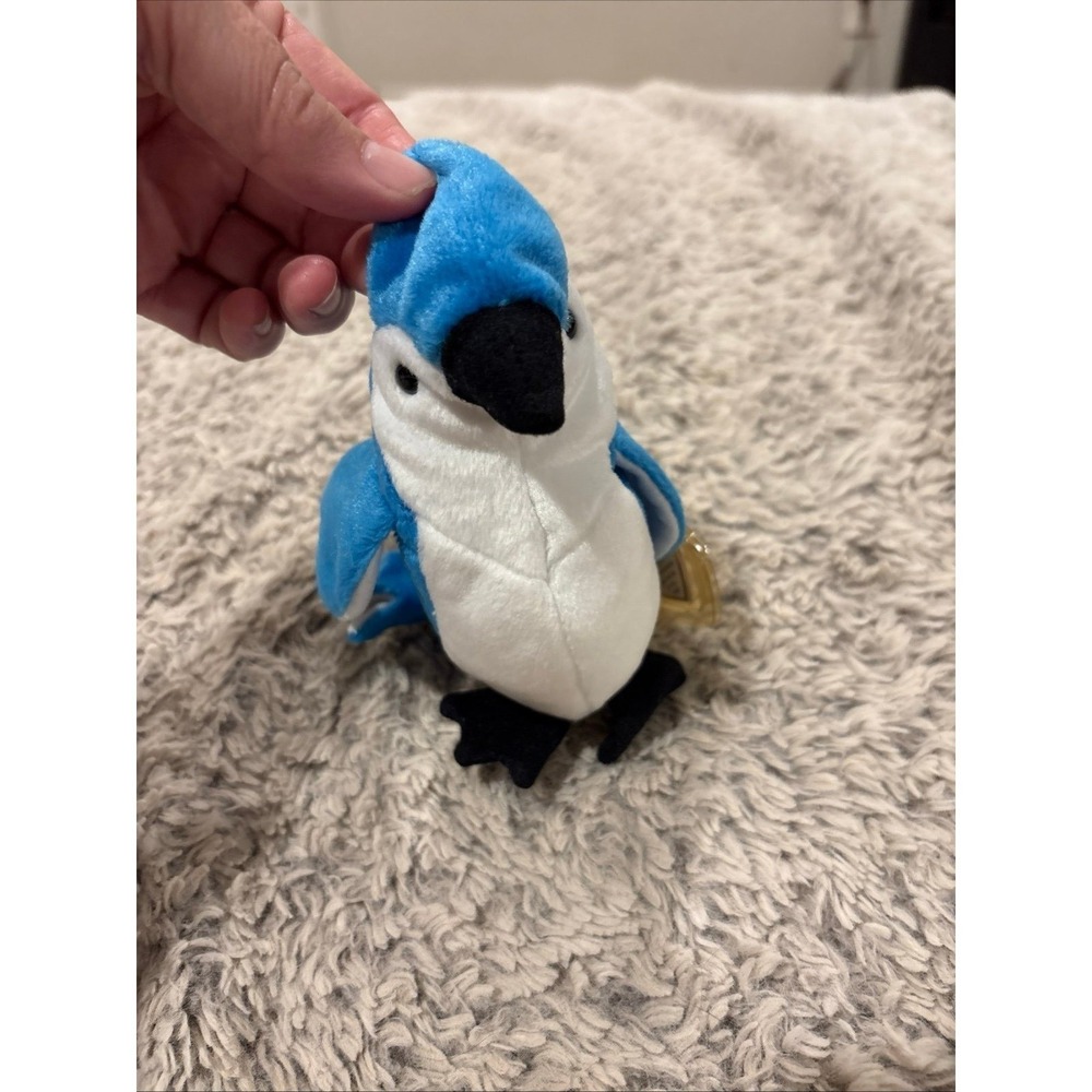 Ty Rocket Blue Jay Beanie‎ Baby Small Blue Excellent Collectible Bird Plush